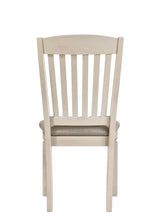 Set Of 2 Tan Fabric Upholstered Side Chairs With Slatted Back - Omega Lifestyles