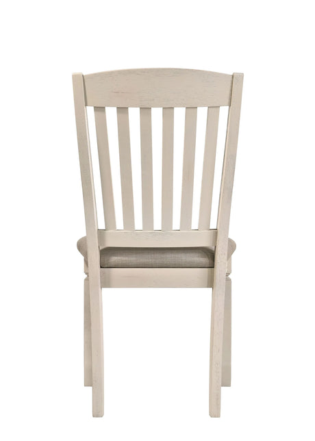 Set Of 2 Tan Fabric Upholstered Side Chairs With Slatted Back - Omega Lifestyles