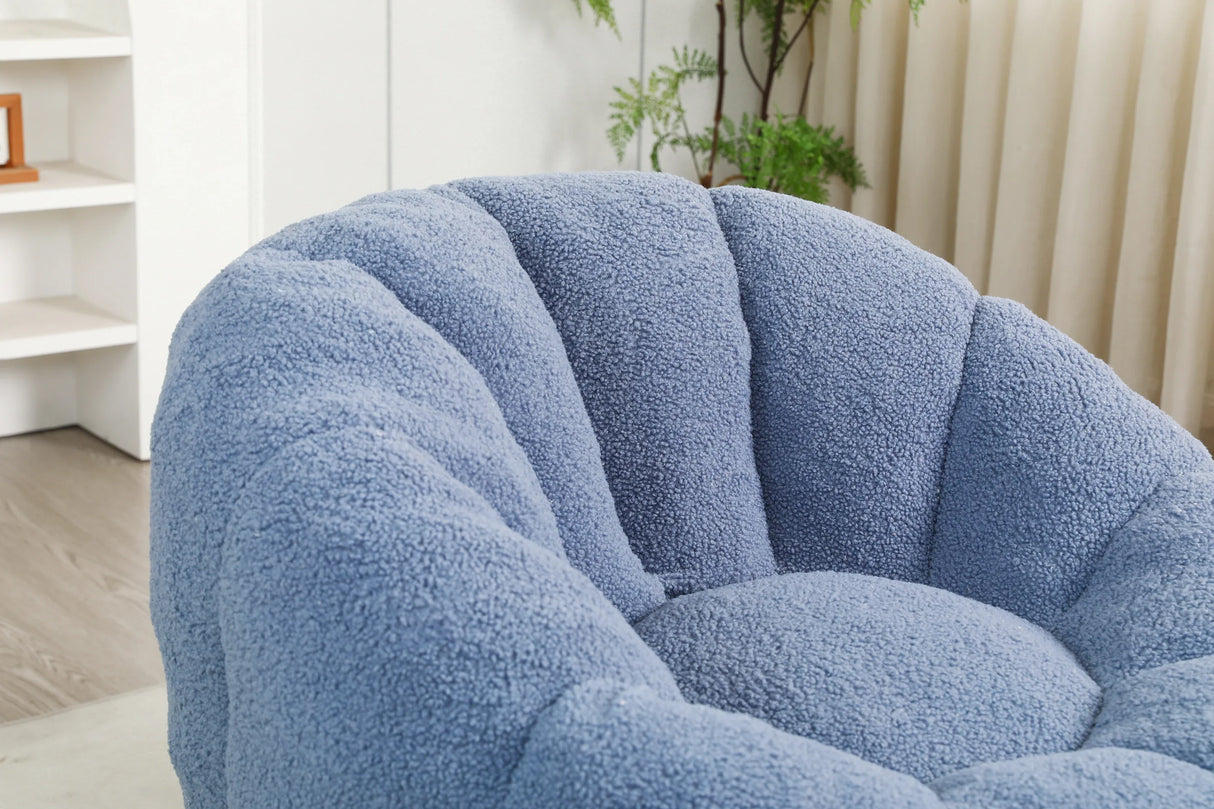Plush Teddy Foam Bean Bag Chair With Armrests - Omega Lifestyles