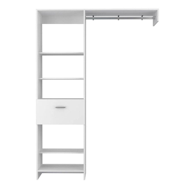 Modern White Particle Board Bedroom Closet Organizer - Omega Lifestyles