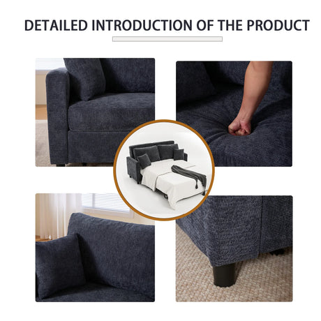 Modern Convertible Sleeper Sofa Bed With Memory Foam Mattress - Omega Lifestyles