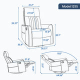 Light Gray Medium-Firm Manual Heat Massage Recliner Chair - Omega Lifestyles