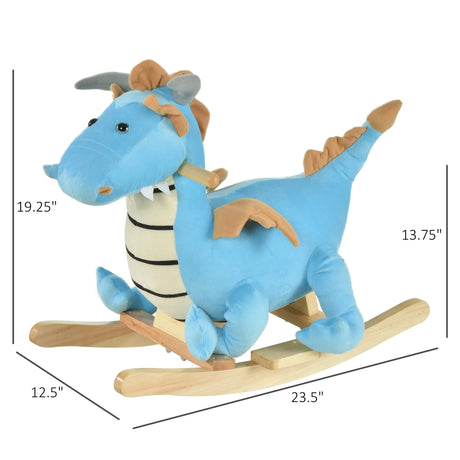 Kids Plush Dinosaur Ride-On Rocking Chair With Sounds - Omega Lifestyles
