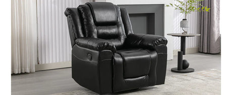 Manual Rocking 360-Degree Swivel Recliner Chair With PU Upholstery - Omega Lifestyles