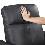 Black Genuine Leather Swivel Glider Reclining Chair - Omega Lifestyles