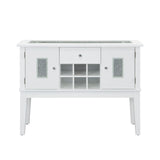 Contemporary White High Gloss Synthetic Wood Server Cabinet - Omega Lifestyles