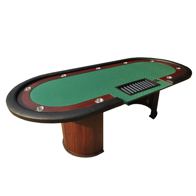 Modern 96-Inch Wood Poker Table With Cup Holders - Omega Lifestyles