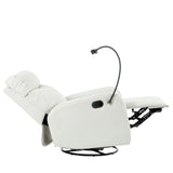 Modern Light Gray PU Rocking Recliner Chair With Footrest - Omega Lifestyles