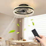 Modern Black LED Ceiling Fan With Dimmable Light