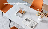 Modern Ceramic Tile Rectangular Dining Table With Metal Base - Omega Lifestyles