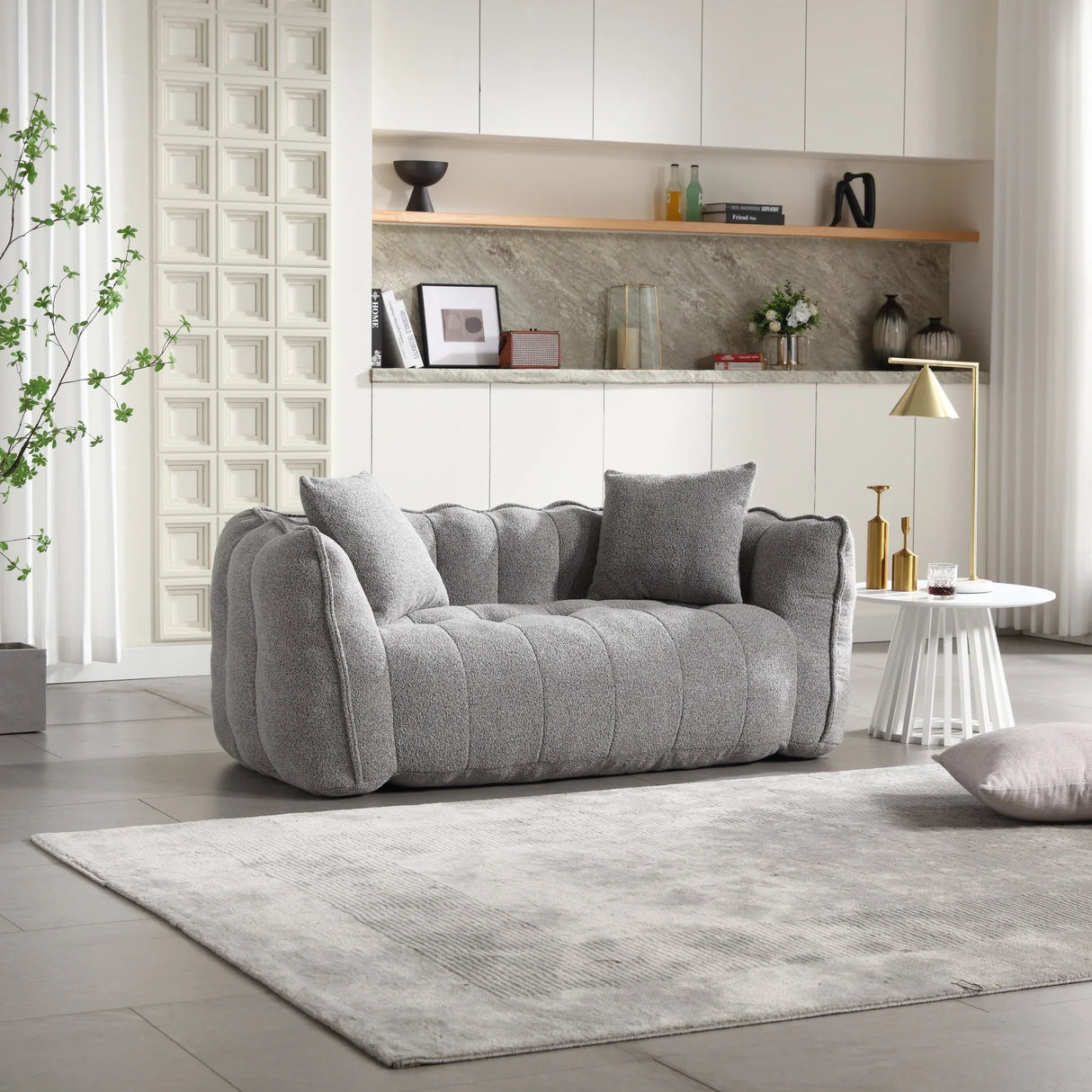 Chenille High Resilience Foam Cozy Bean Bag Chair - Omega Lifestyles