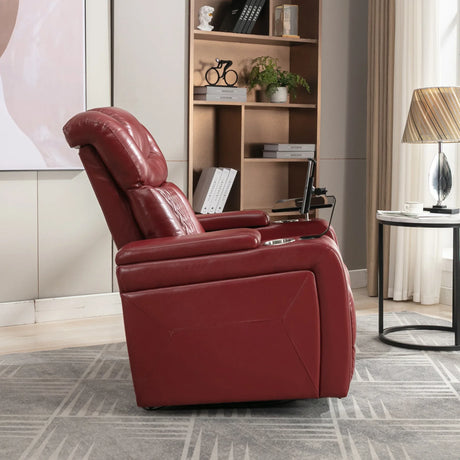 Power Recliner Chair PU Leather With USB Tray Table - Omega Lifestyles