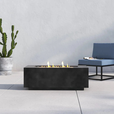 Concrete Charcoal Propane Outdoor Fire Pit Table 56-Inch - Omega Lifestyles
