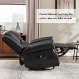 Heat Massage Faux Leather Swivel Rocking Recliner Chair - Omega Lifestyles