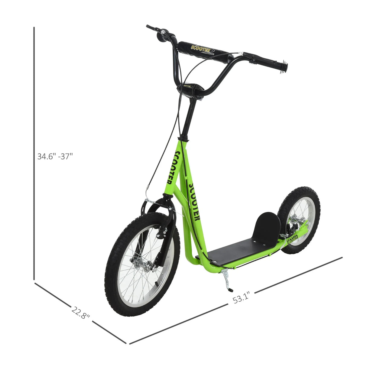 Youth Adjustable Handlebar Kick Scooter With Inflatable Tires - Omega Lifestyles