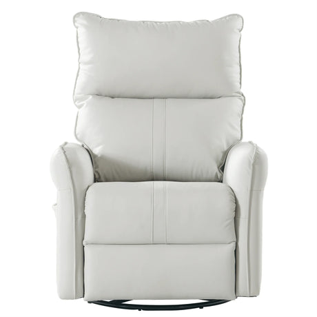 PU Reclining Rocking Chair With 360° Swivel And Footrest - Omega Lifestyles