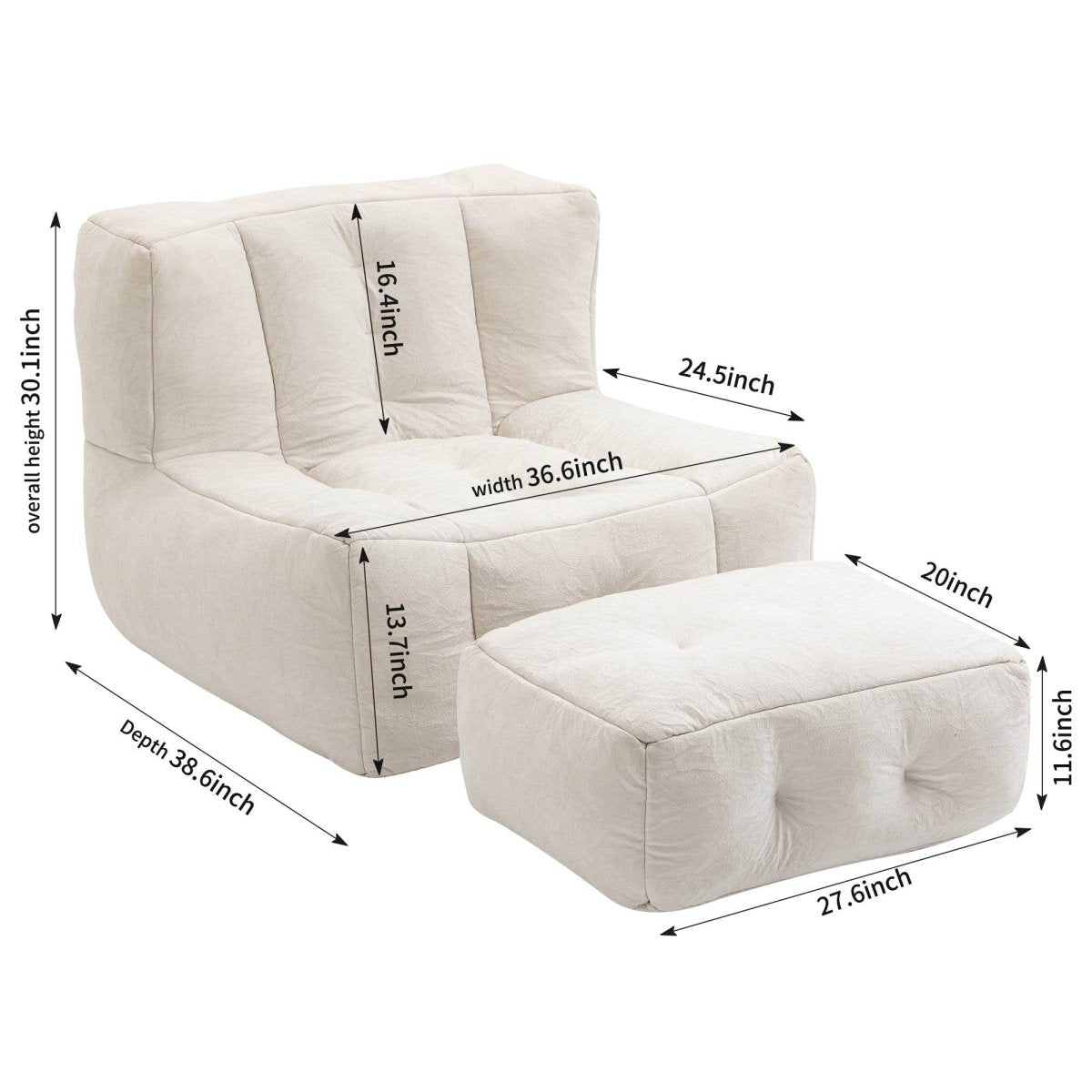 Super Soft Velvet Bean Bag Chair - Sleep Galleria