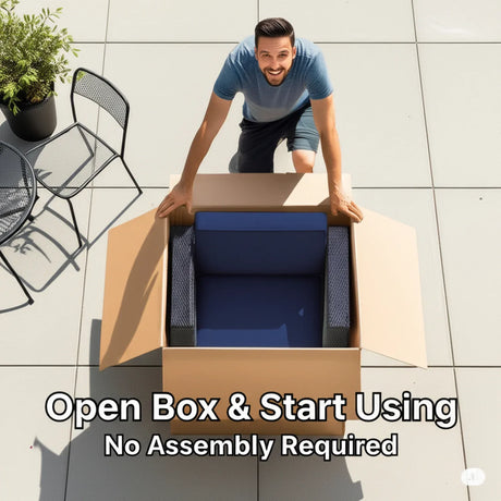 Outdoor Wicker Seating Set With Foam Cushions And Glass Table - Omega Lifestyles