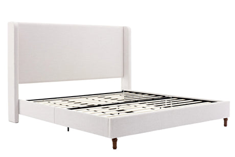 California King Contemporary Fabric Metal Upholstered Bed Frame - Omega Lifestyles