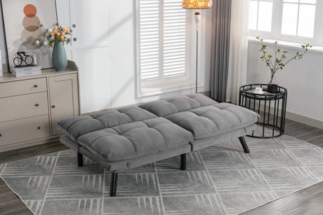 Light Grey Upholstered Convertible Foam Sofa Bed Twin - Omega Lifestyles