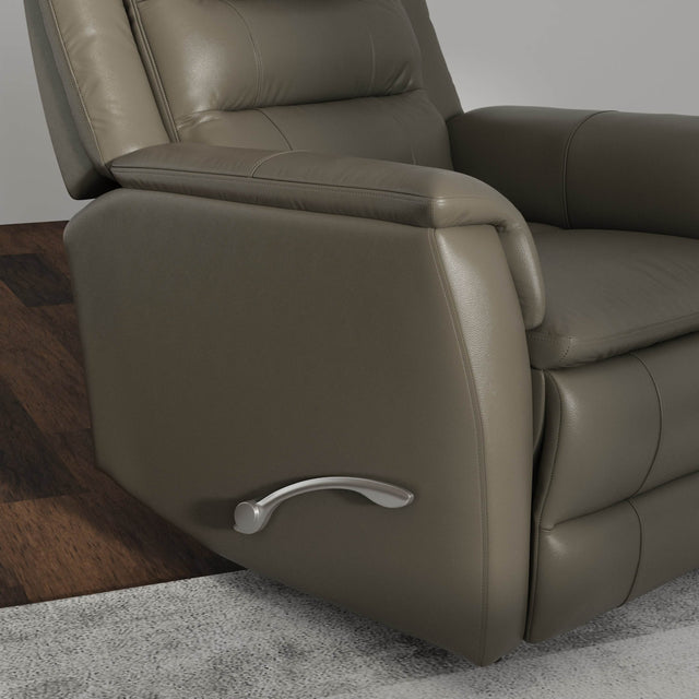 Swivel Glider Recliner With Manual Footrest And Leather Upholstery - Omega Lifestyles