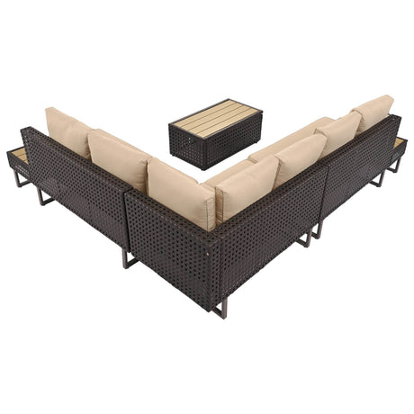 Diamond Weave Outdoor Sectional Furniture Set With Cushions - Omega Lifestyles