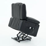Medium-Firm Remote-Controlled Heating Massage Recliner PU Leather - Omega Lifestyles