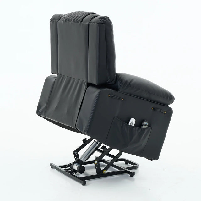 Medium-Firm Remote-Controlled Heating Massage Recliner PU Leather - Omega Lifestyles