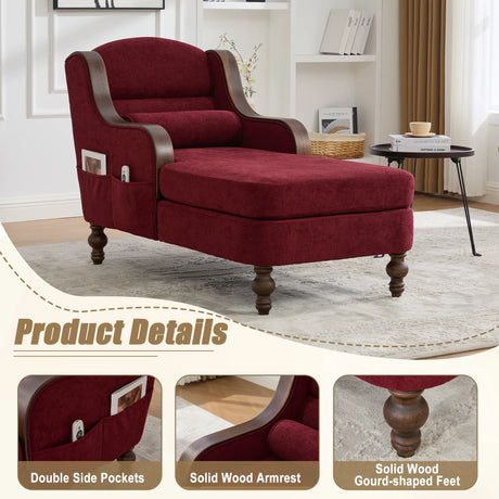 Oversized Chenille Fabric Recliner Lounge Chair With Storage - Omega Lifestyles