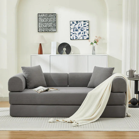 Corduroy Folding Sofa Bed With Foam Spring Mattress - Omega Lifestyles