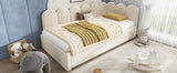 Beige Velvet L-Shaped Twin Daybed With Pull-Out Trundle - Omega Lifestyles
