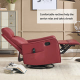 Red Faux Leather Medium-Firm Heat Massage Recliner Chair - Omega Lifestyles