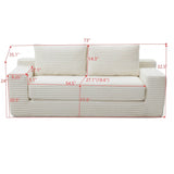 Convertible Corduroy Memory Foam Loveseat Sofa Bed - Omega Lifestyles