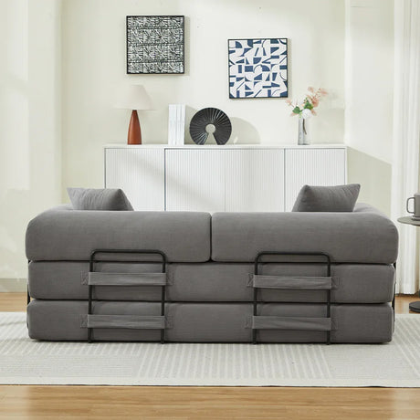 Corduroy Folding Sofa Bed With Foam Spring Mattress - Omega Lifestyles