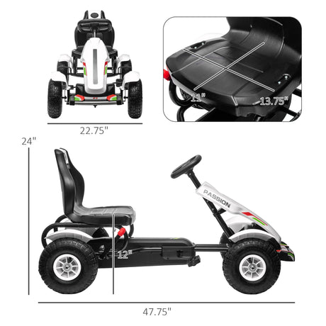 Kids Pedal Go Kart With Adjustable Seat Handbrake - Omega Lifestyles