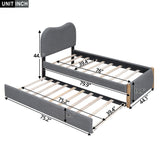 Twin Upholstered Platform Bed Frame With Trundle and Headboard - Omega Lifestyles