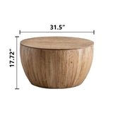 2-Piece Vintage Fir Wood Bucket Shaped Coffee Table Set - Sleep Galleria