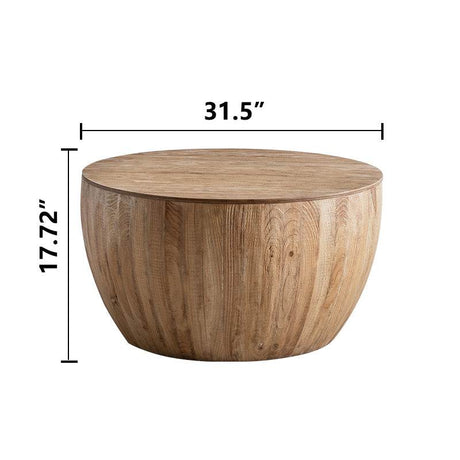 2-Piece Vintage Fir Wood Bucket Shaped Coffee Table Set - Sleep Galleria