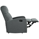 Manual Adjustable Recliner Chair Charcoal Polyester Upholstery - Omega Lifestyles