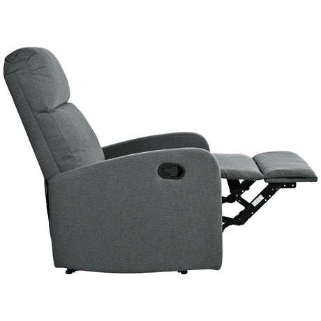 Manual Adjustable Recliner Chair Charcoal Polyester Upholstery - Omega Lifestyles
