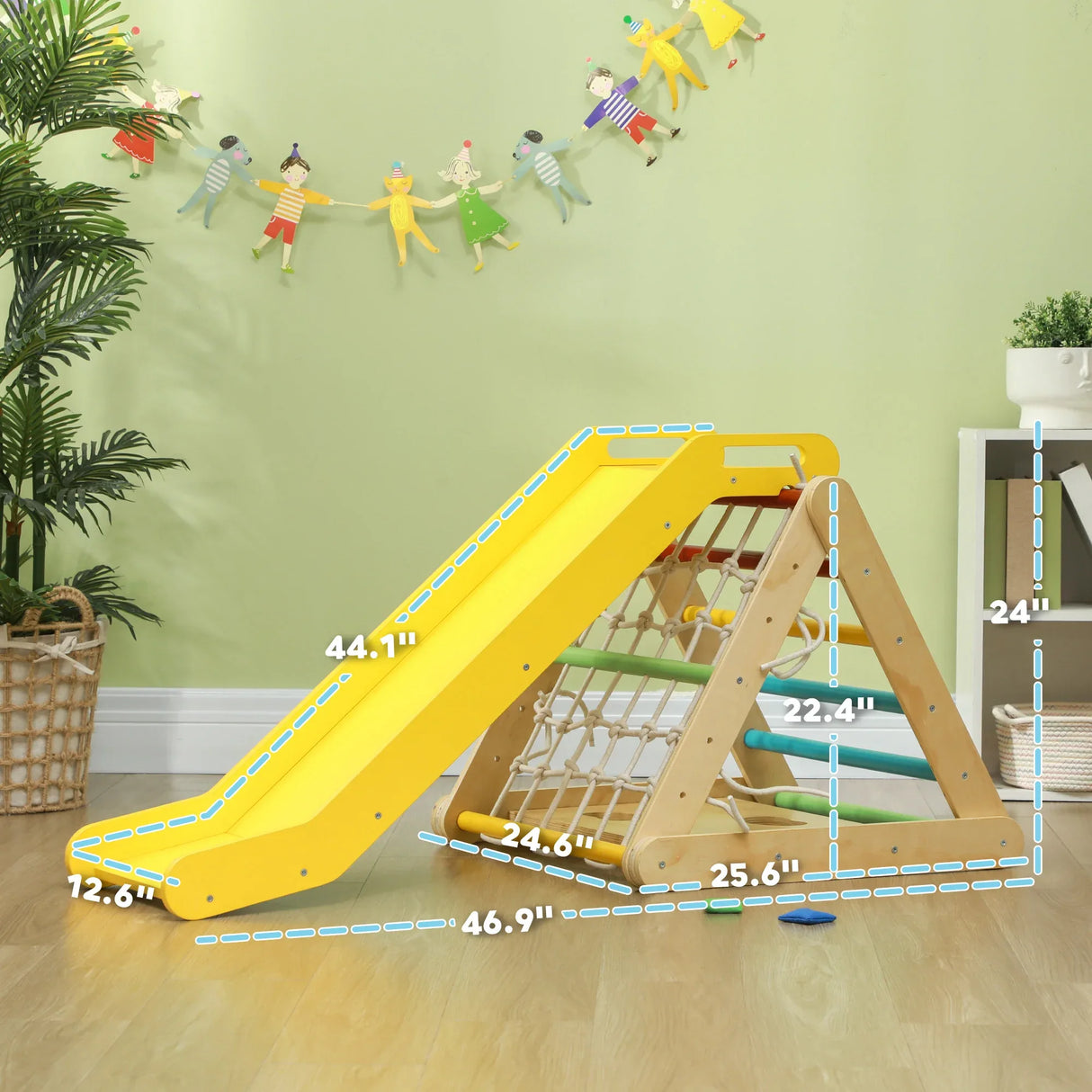 5-in-1 Wooden Pikler Triangle Climber Toddler Gym - Omega Lifestyles