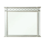 Beveled Edge Silver Synthetic Wood Wall Mirror - Omega Lifestyles