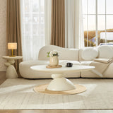 Minimalist Milk White Fiberglass Oval Coffee Table - Omega Lifestyles