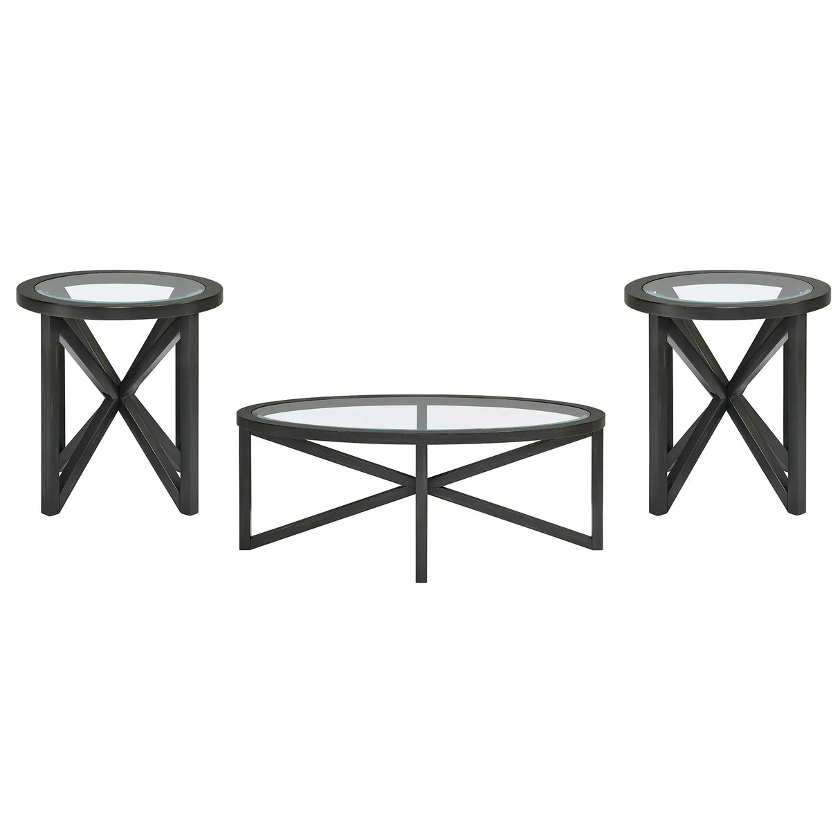 Modern Round Tempered Glass Wood Base Coffee Table - Omega Lifestyles