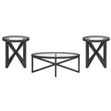 Modern Round Tempered Glass Wood Base Coffee Table - Omega Lifestyles