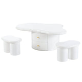 Cloud-Shaped Coffee Table With Stools And Drawers - Sleep Galleria