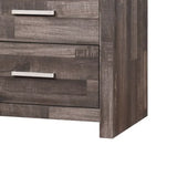 Rustic Dark Brown Synthetic Wood Nightstand With Drawers - Omega Lifestyles
