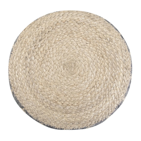 Round Handcrafted Cotton Jute Pouf Accent Seating - Omega Lifestyles