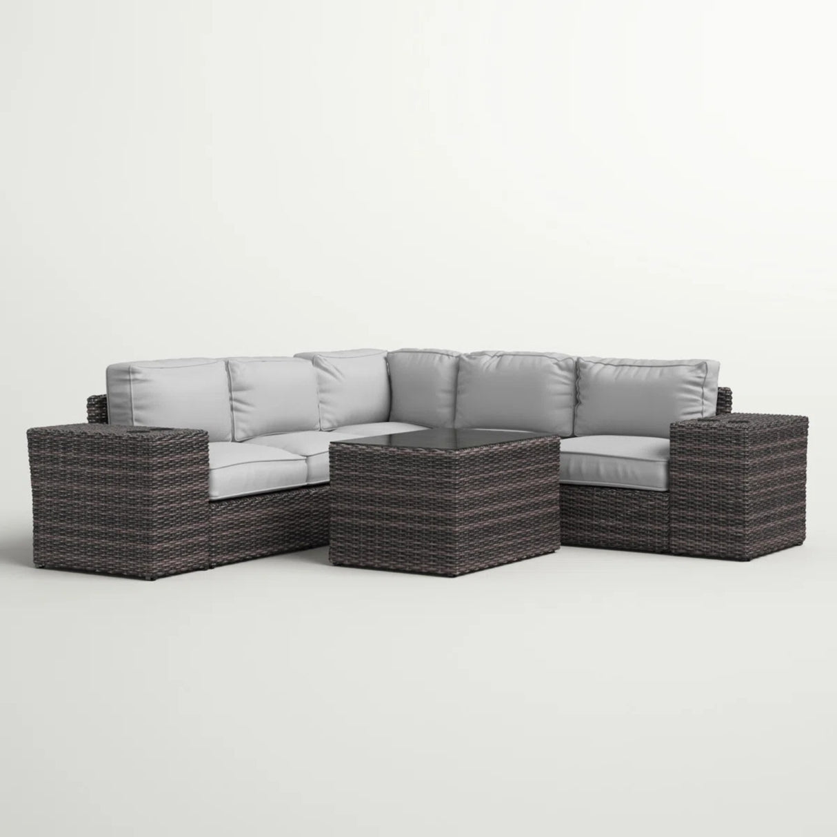 8-Piece Fully Assembled Outdoor Wicker Seating Group With Cushions
