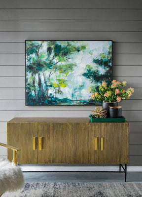 Edward Multicolor Forest Landscape Wood Wall Art 47x35 Inch - Omega Lifestyles